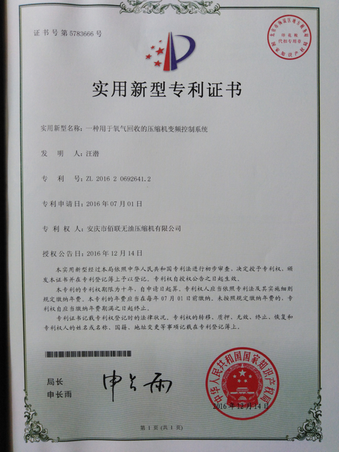 用于 氧气 的 压缩机 变频 控制 - 副本